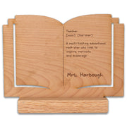 Wood Teacher Desk Sign | Book Techer Define