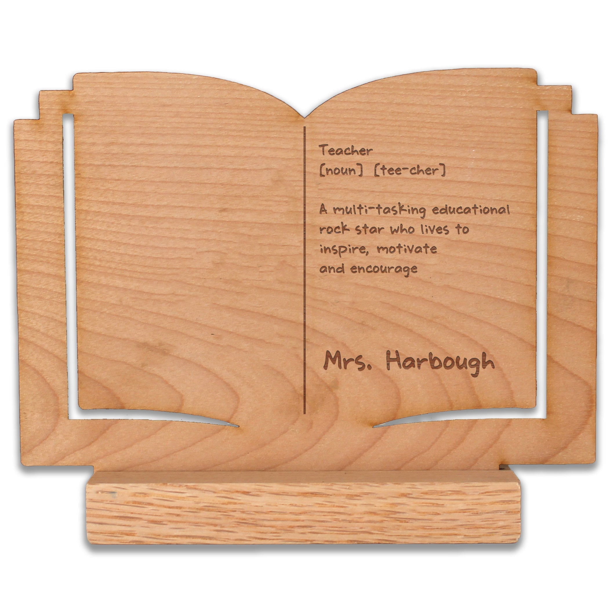 Wood Teacher Desk Sign | Book Techer Define