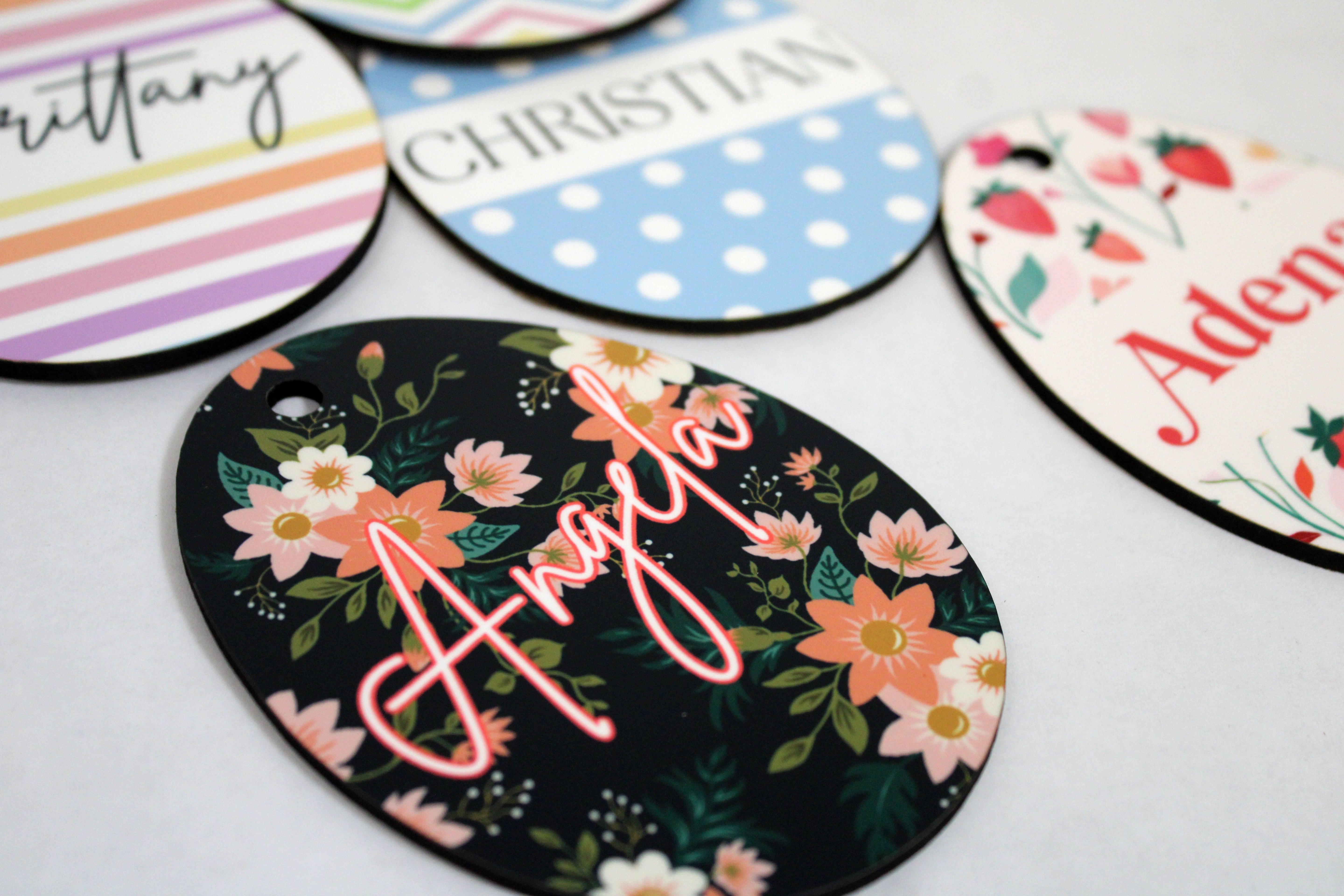 Personalized Easter Basket Name Tag | Yellow Plaid
