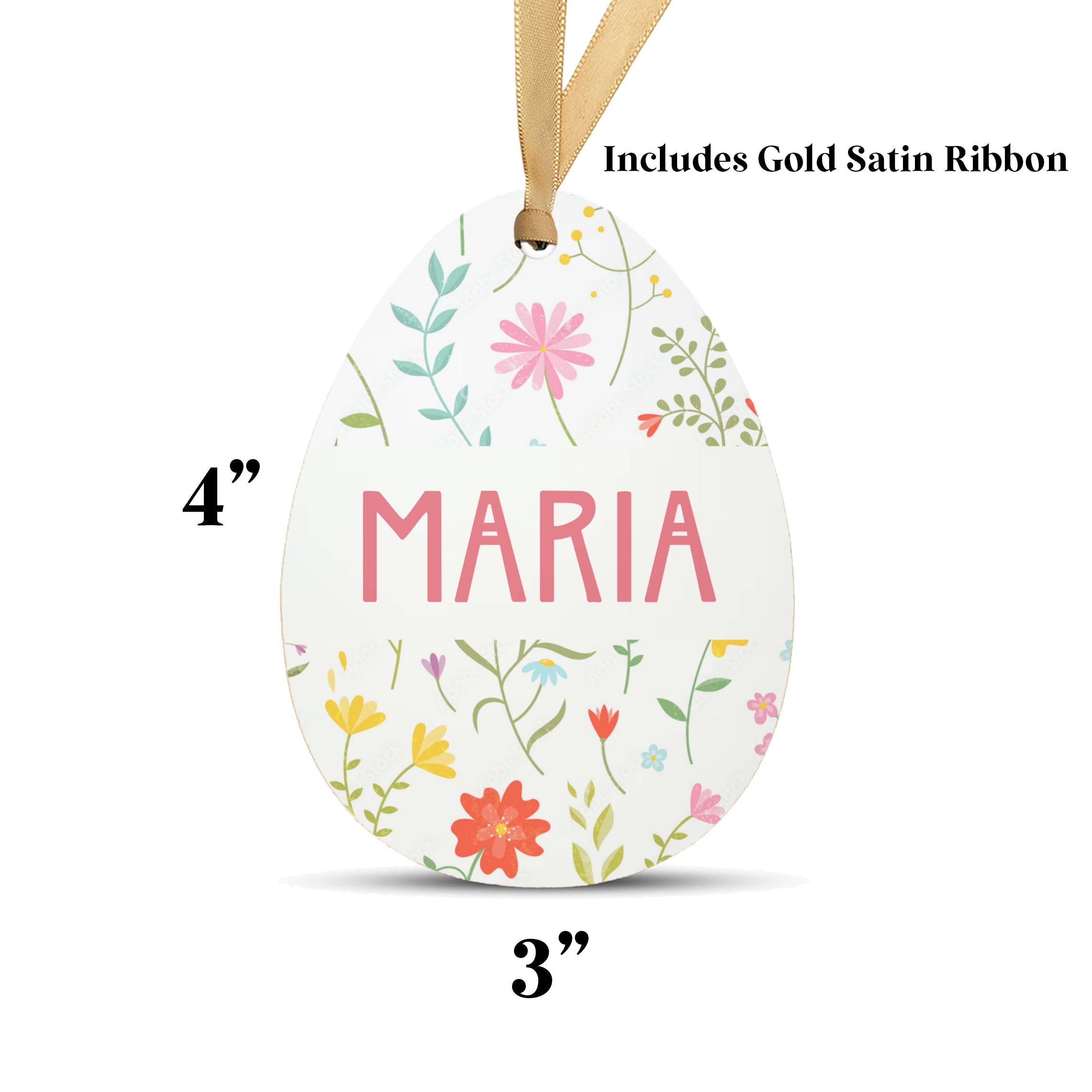 Personalized Easter Basket Name Tag | Blue Dots