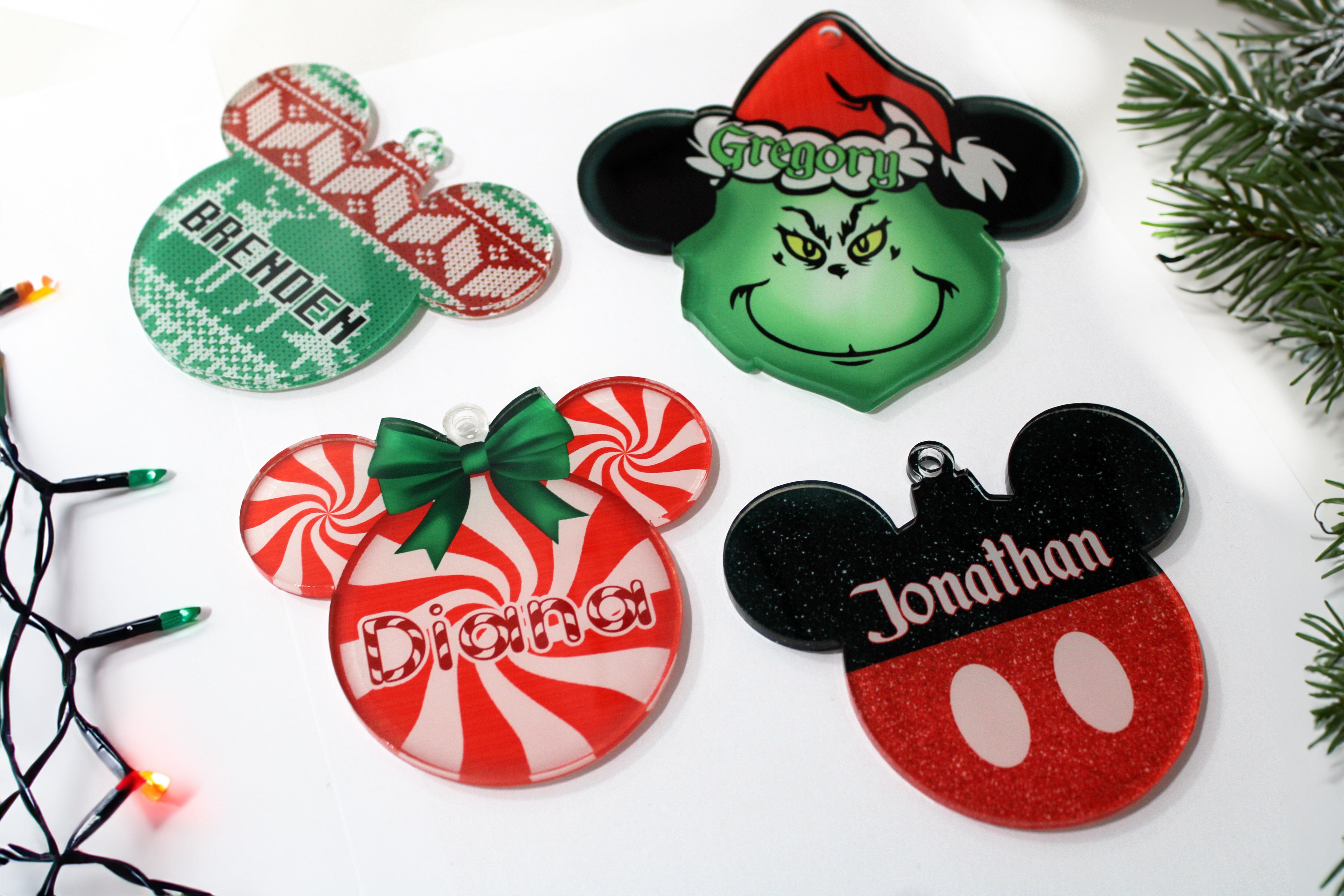 Acrylic Christmas Ornaments | Red Snowflake
