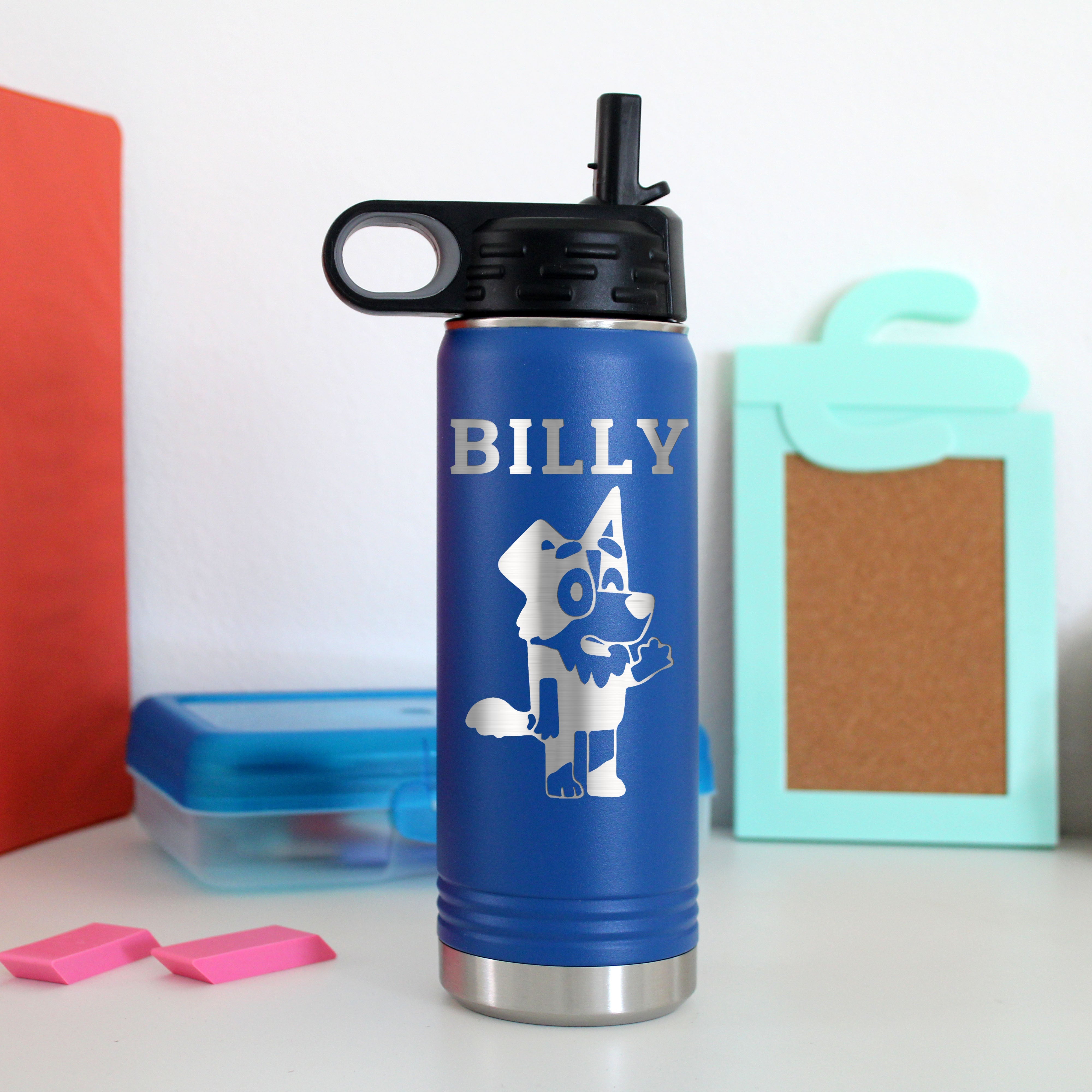 Personalized Kid's Metal Water Bottle |  Bluey