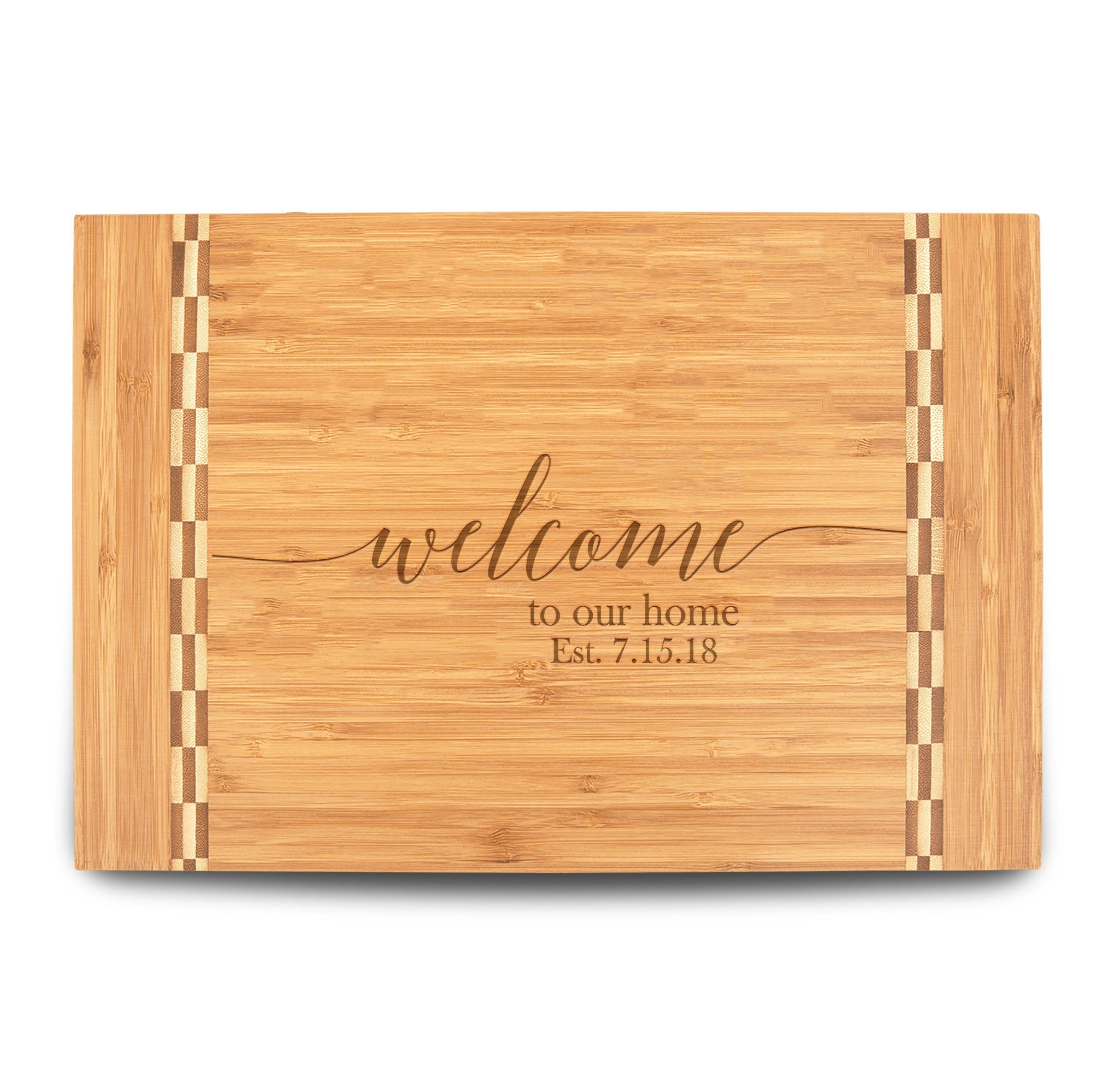 Personalized Cutting Board | Bamboo 15" x 10" Checkered