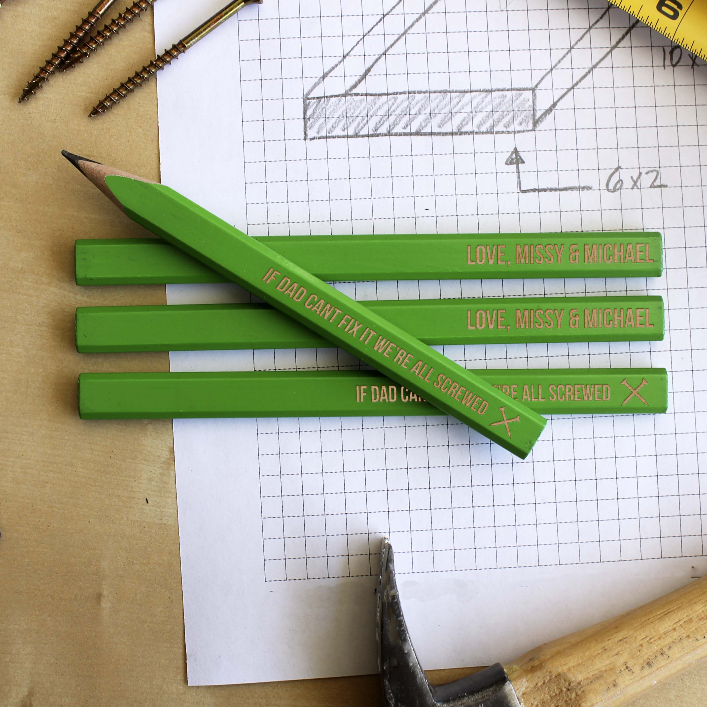 Personalized Carpenter Pencils, set of 4 | Screwed
