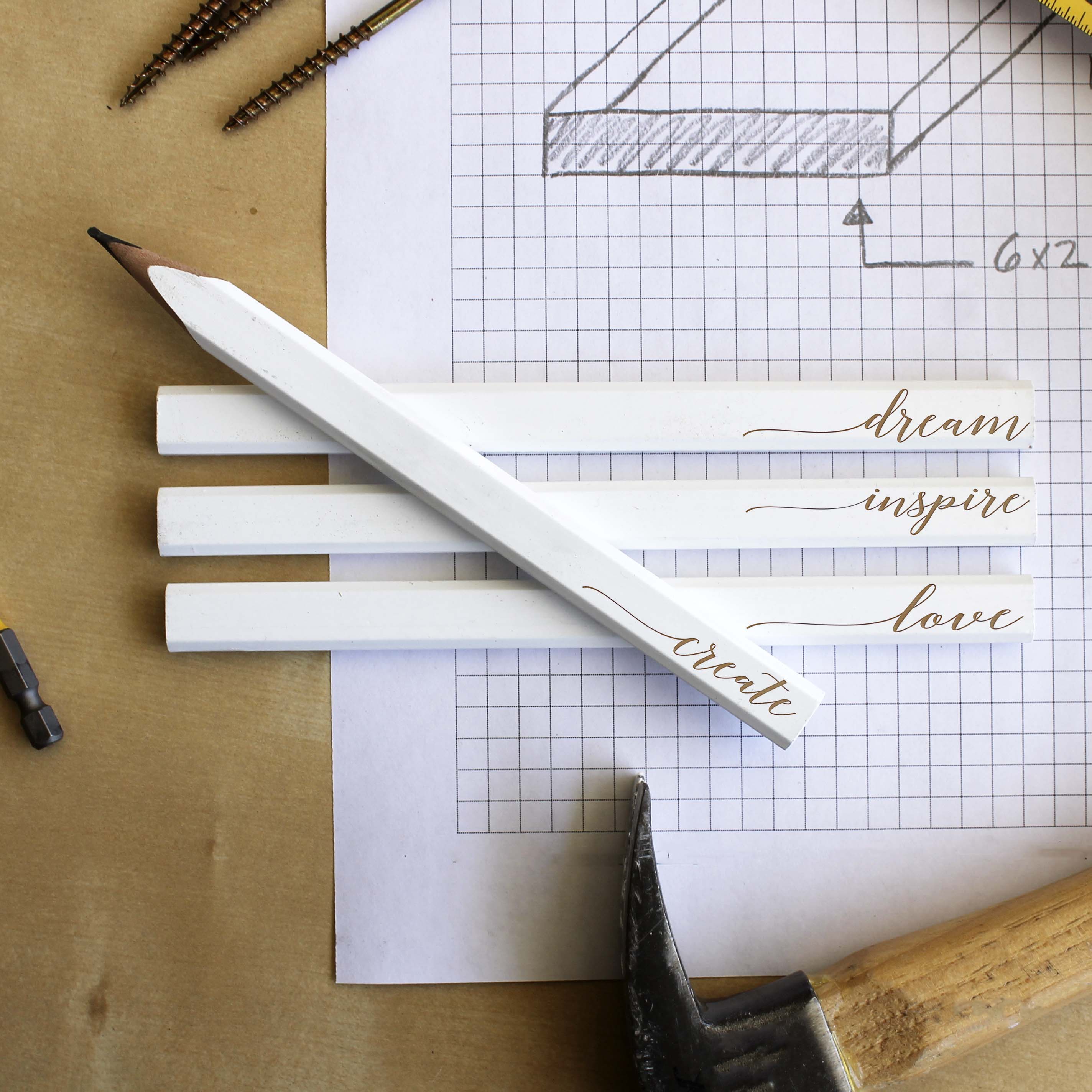 Personalized Carpenter Pencils, set of 4 | VICTOR