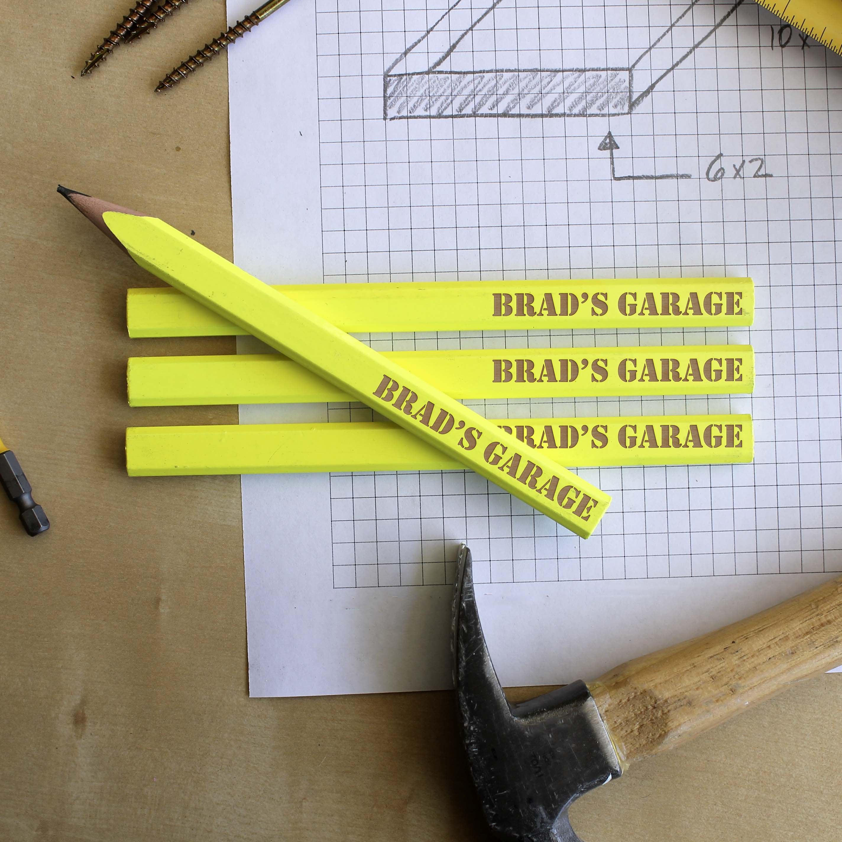 Personalized Carpenter Pencils, set of 4 | BRAD