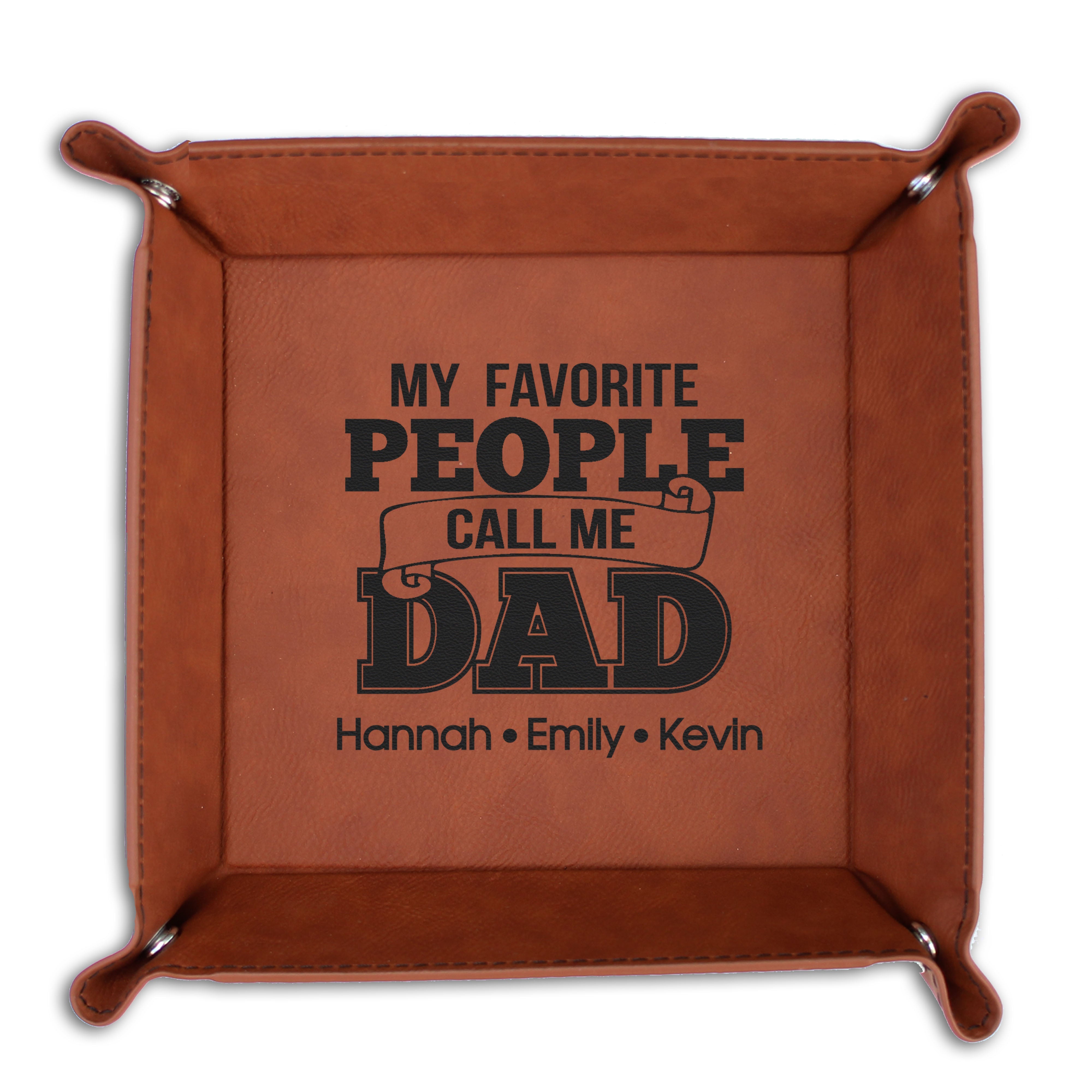Leather Catch all Tray | My Favorite People Call Me Dad