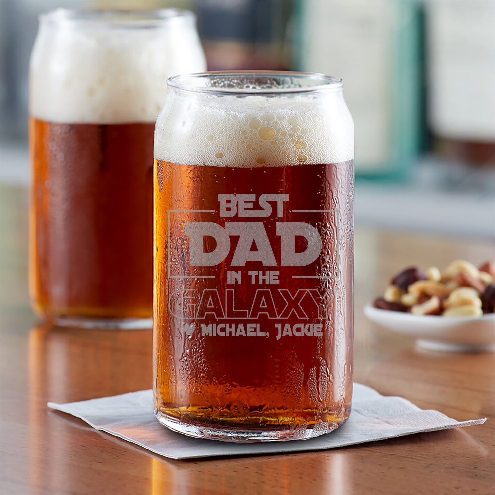 Personalized Beer Can Glass | Dad Galaxy
