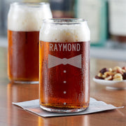 Personalized Beer Can Glass | Bow Tie