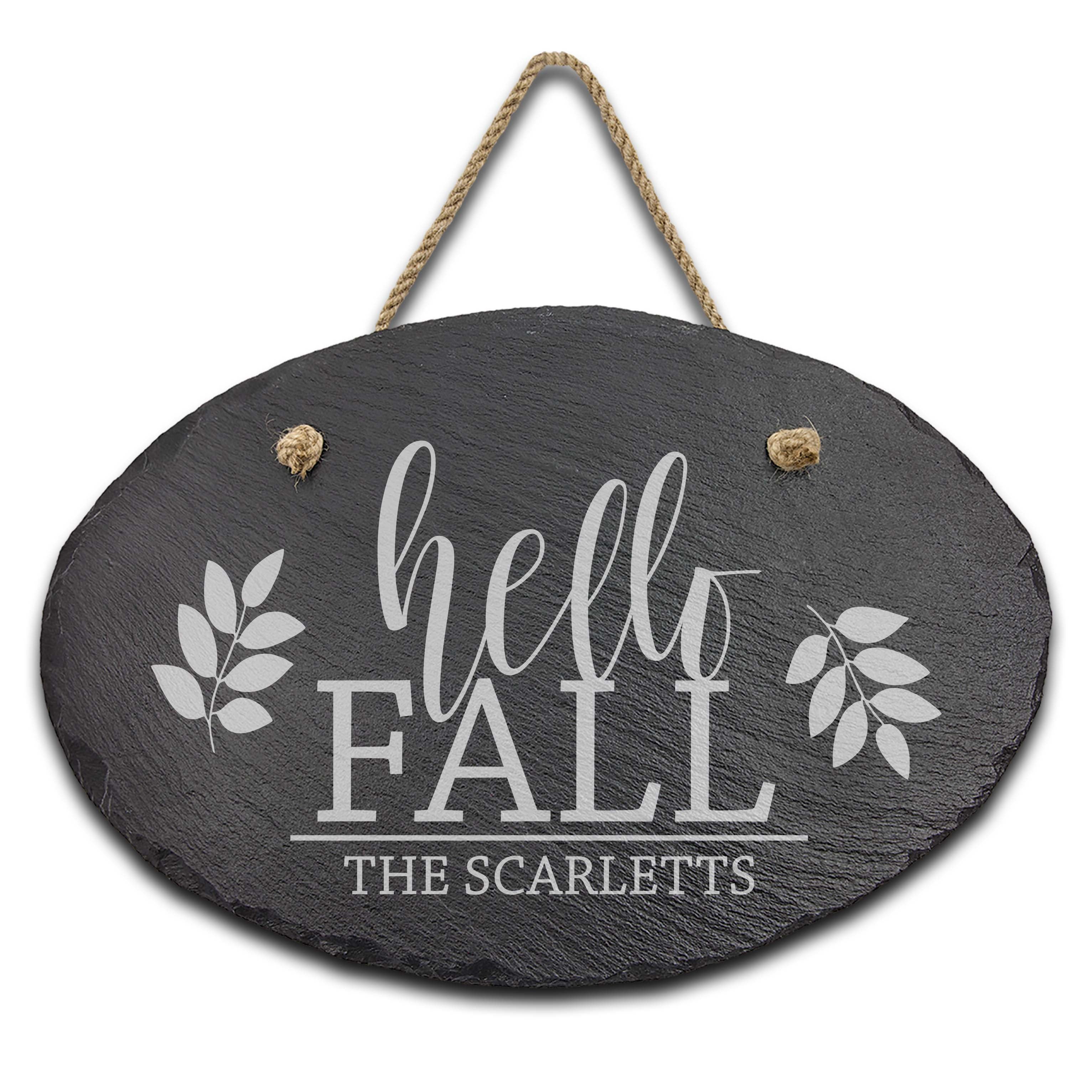 Slate Outdoor Address Sign | Hello Fall