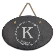 Slate Outdoor Address Sign | K Monogram