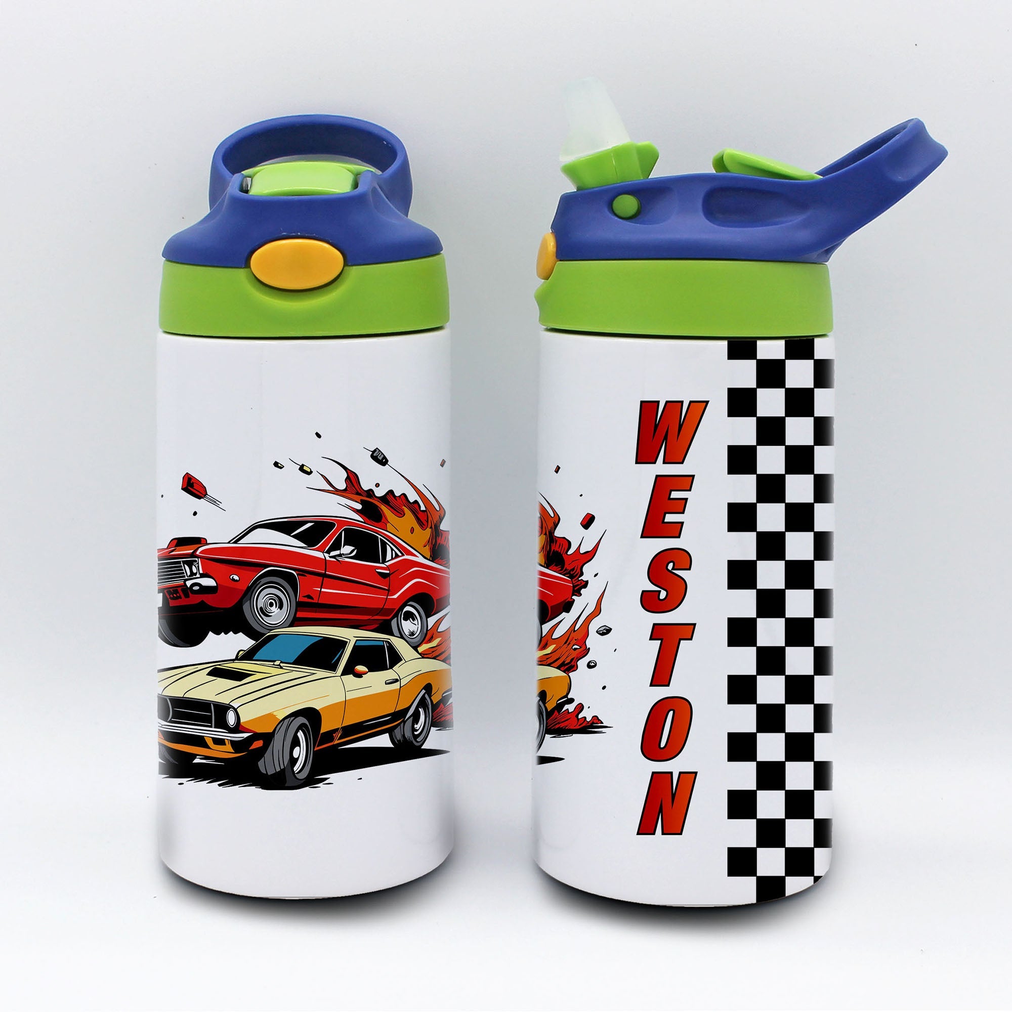 Personalized Kid's Water Bottle | Sports Car