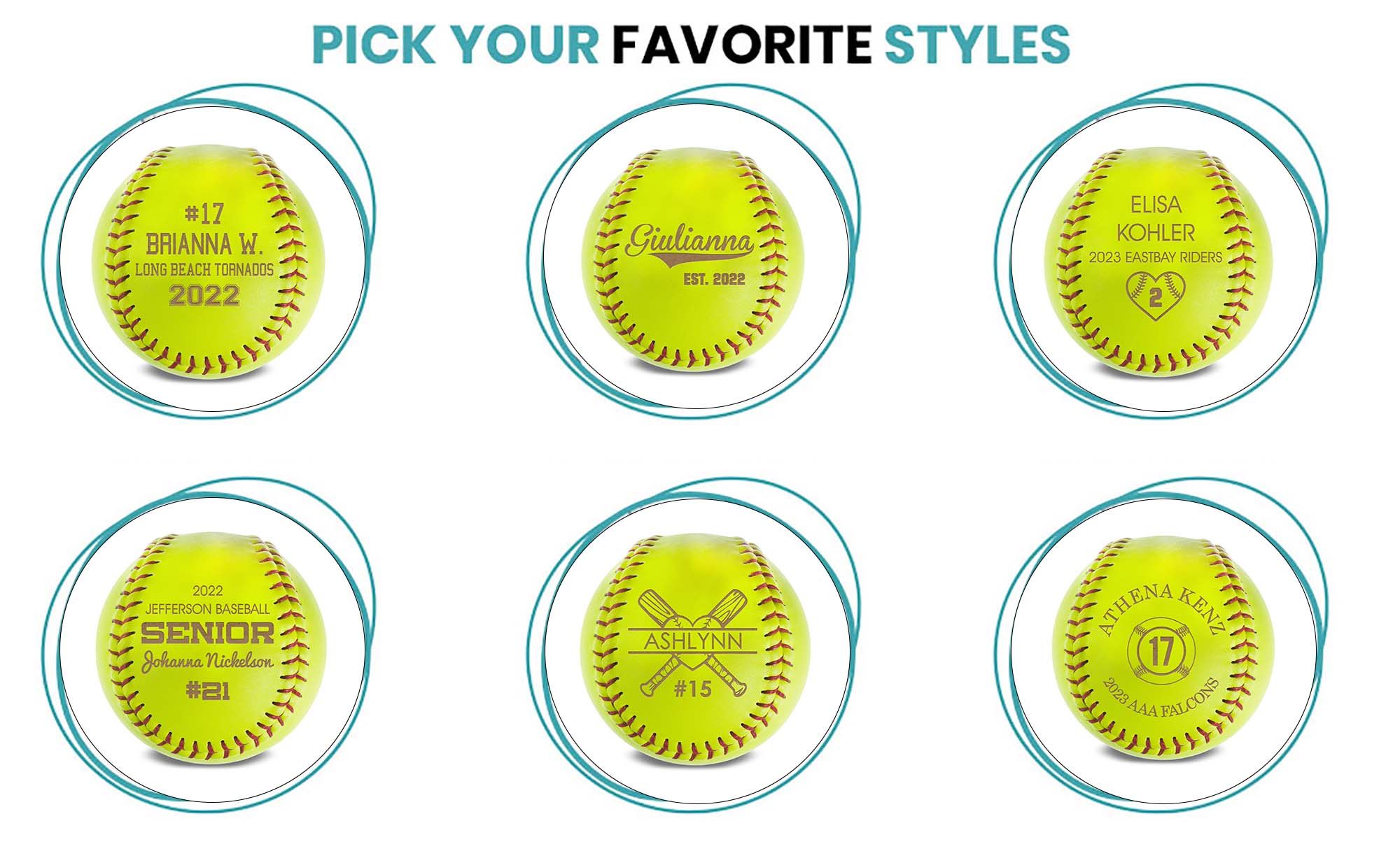 Personalized Leather Softball | Senior