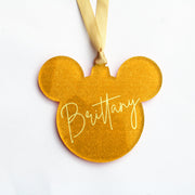 Acrylic Christmas Ornaments | Gold Glitter