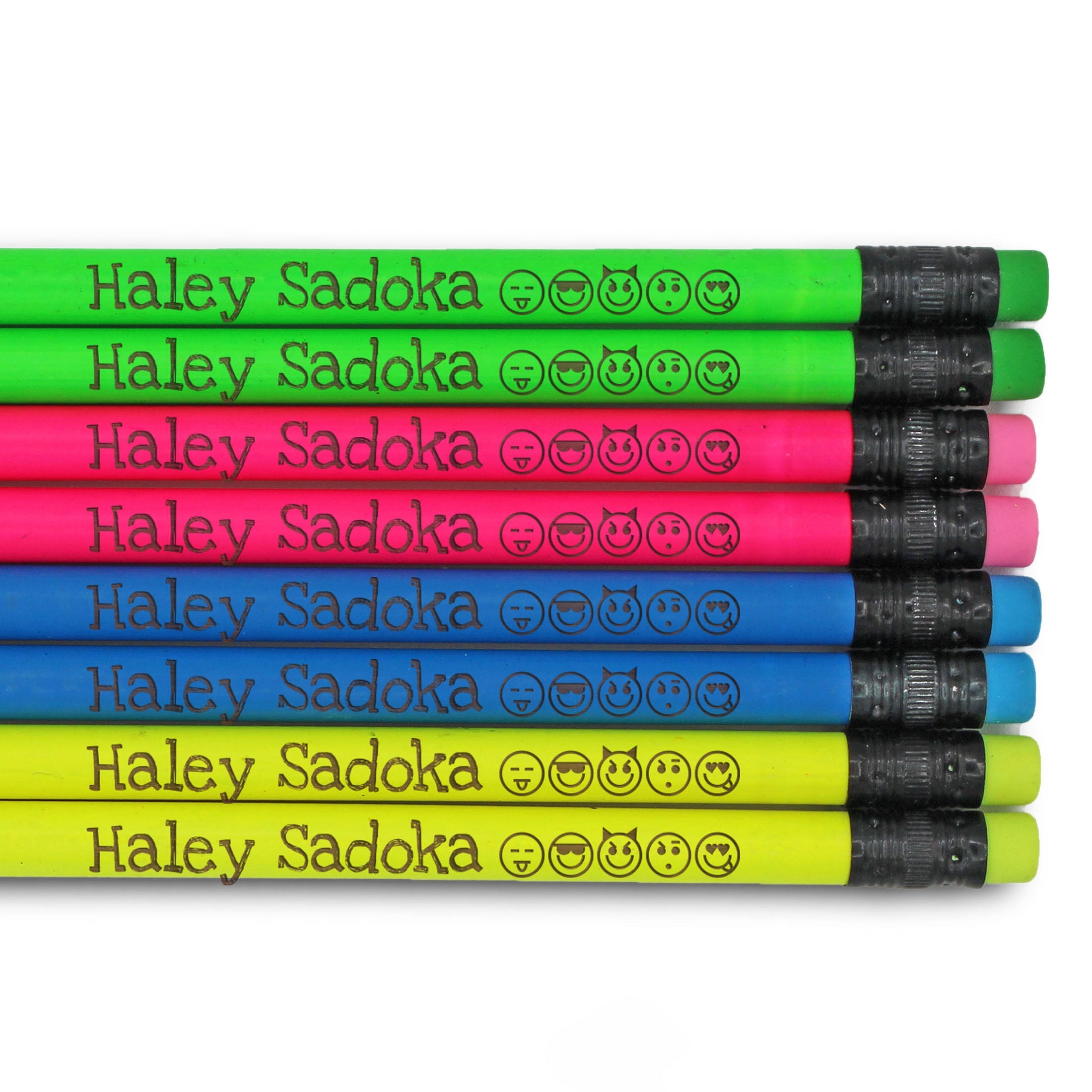 Neon Pencils Set of 10 | Emoji