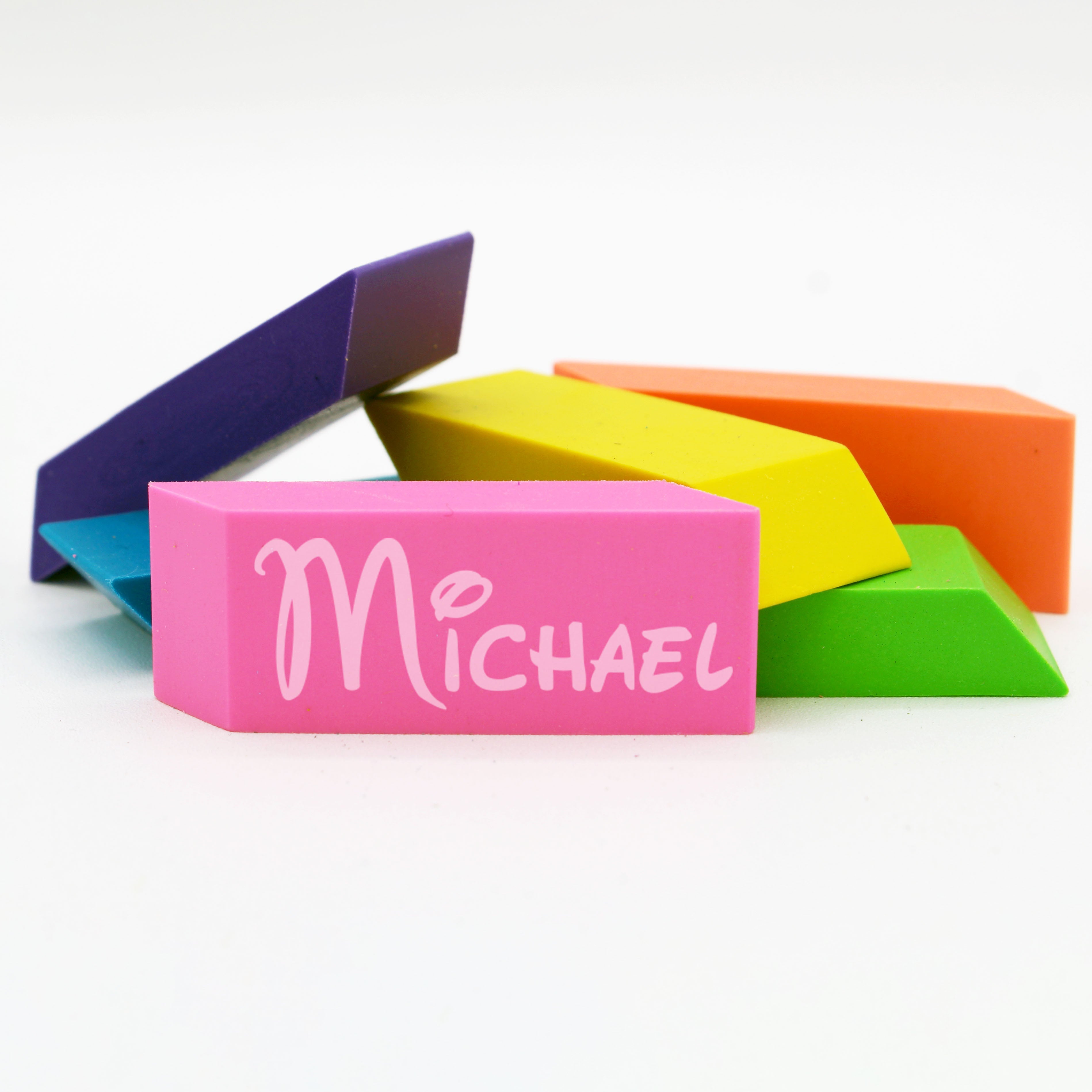 Personalized Neon Erasers Set of 6 | Whimsical