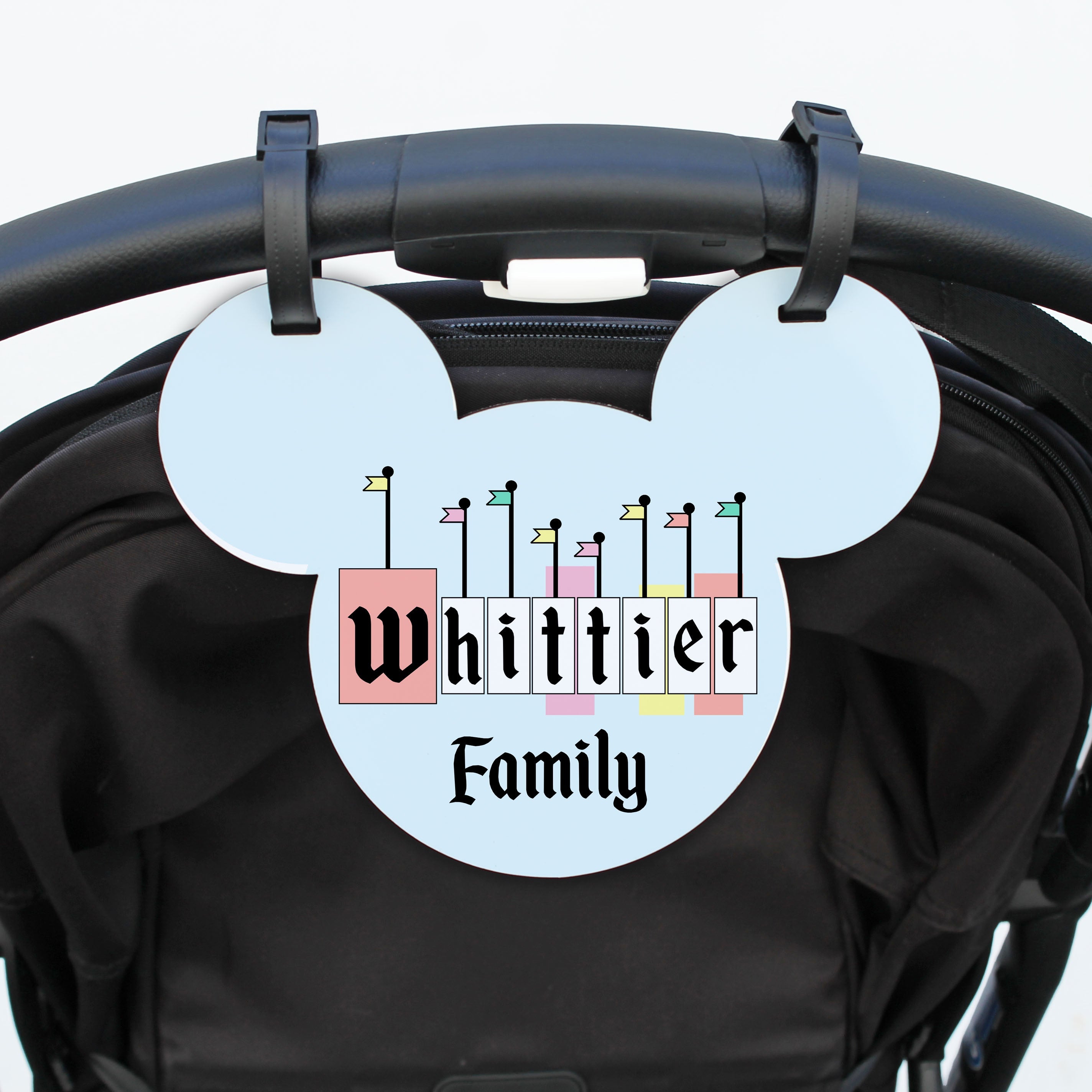 Stroller Name Sign | Disney Flags Sign