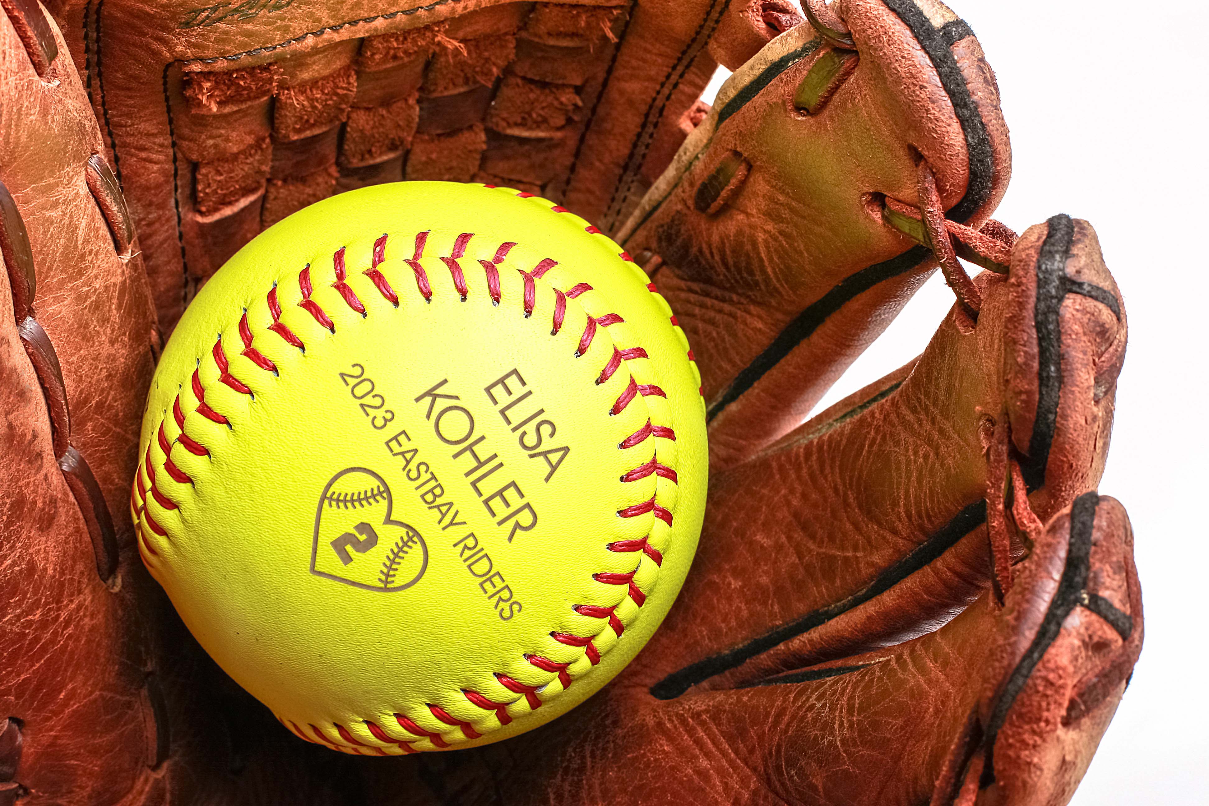 Personalized Leather Softball | Mayor