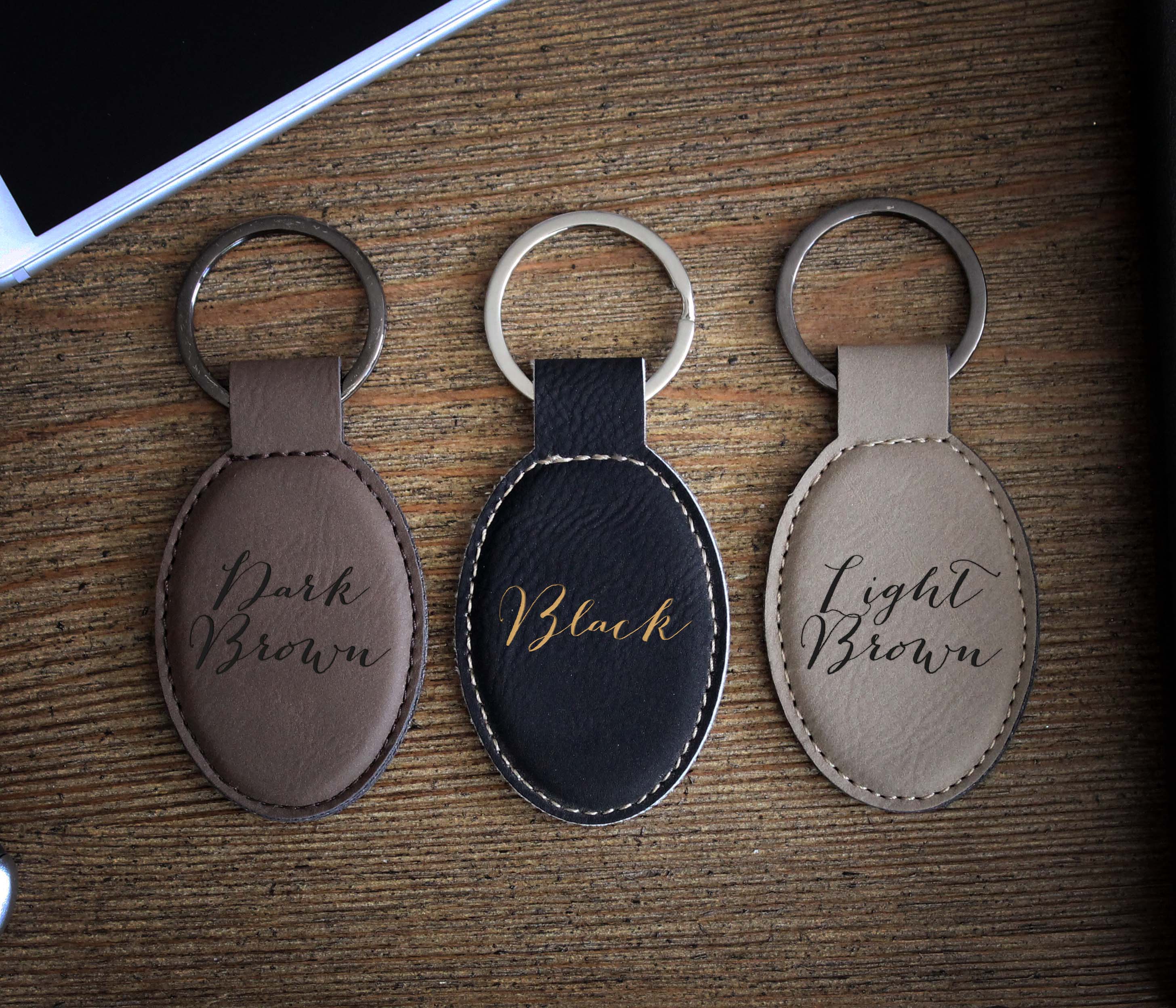 Personalized Faux Leather Keychain | A Reef - Etchey
