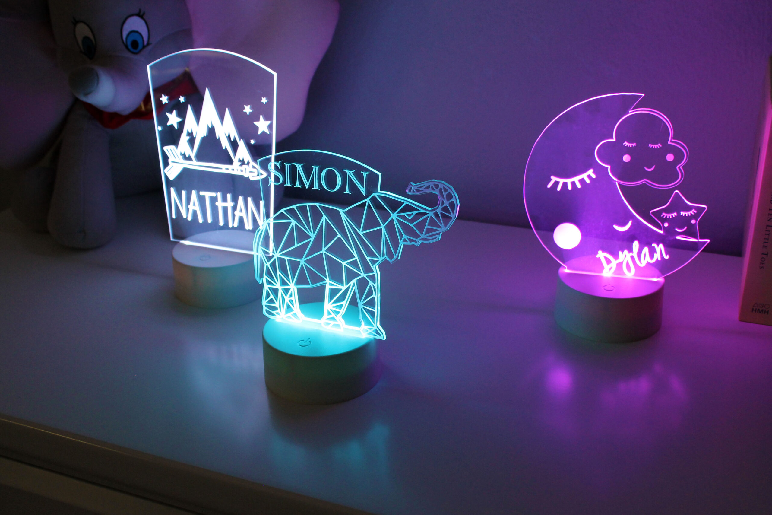 Engraved Kids Light Moana Personalized LED Night Light with Remote Control 