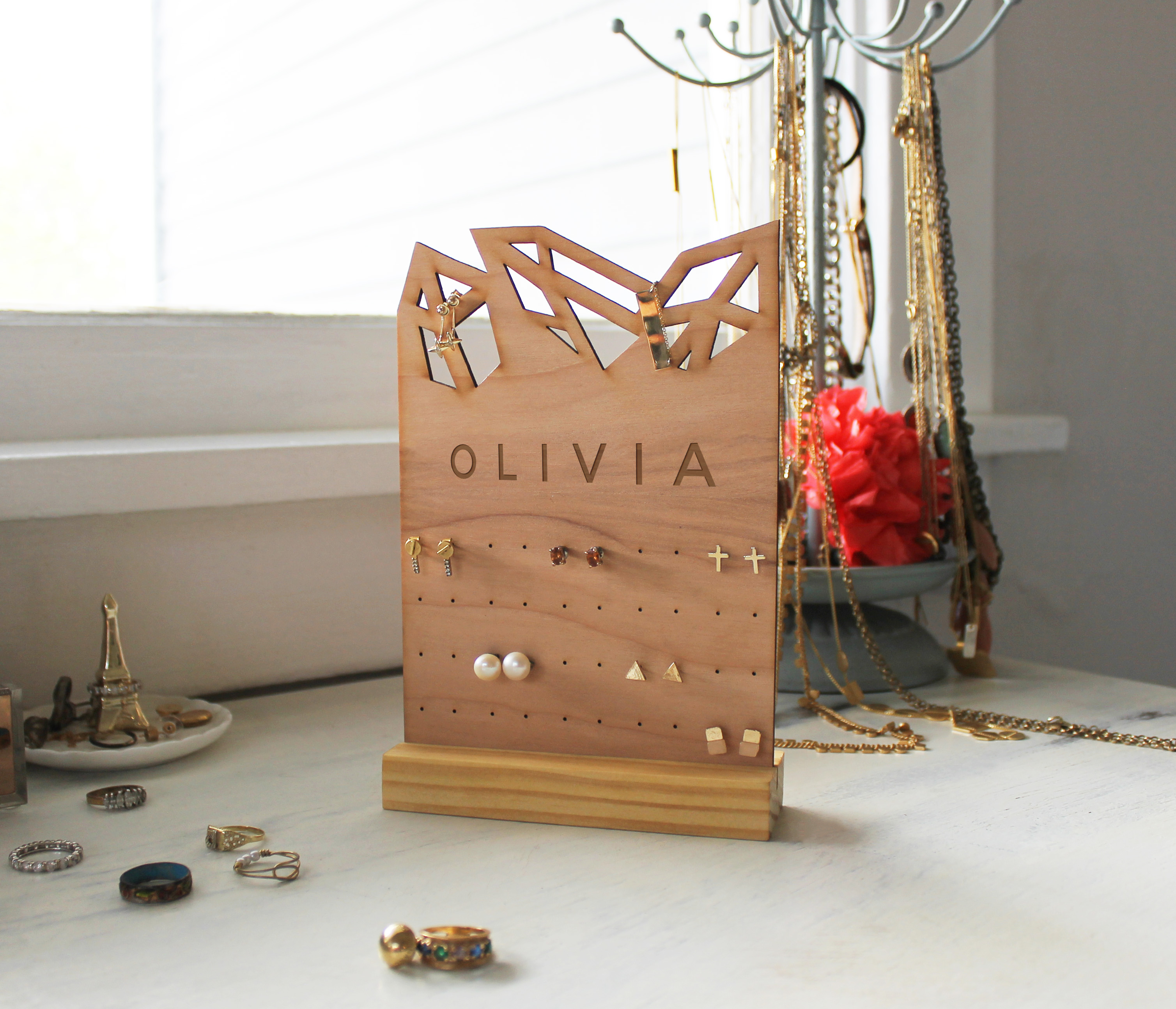 Personalized Rectangle Jewelry Stand Olivia Etchey