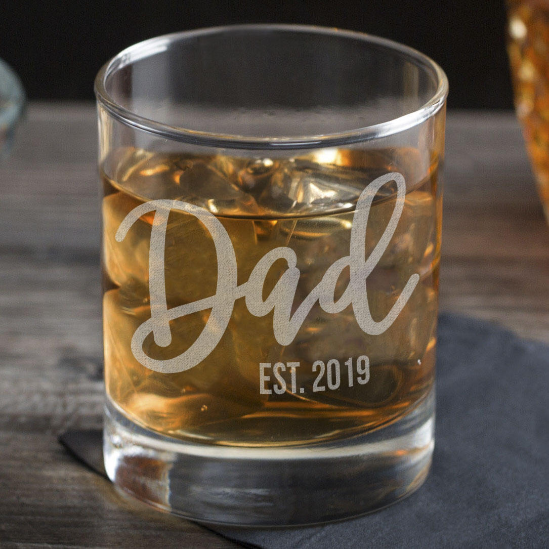 Dad Est. Date | Personalized Whiskey Glass - Etchey